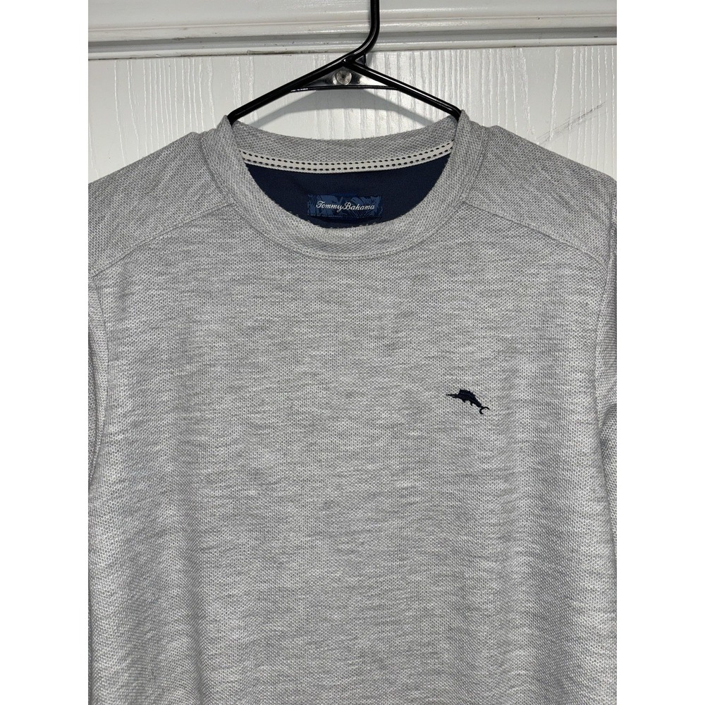 Tommy Bahama Sweater Mens Small Gray Long Sleeve‎ Pullover Crew Neck Casual